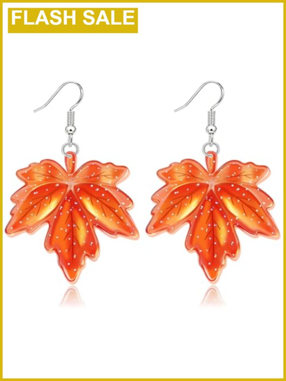 Double-Sided Maple Leaf Acrylic Drop Dangle Earrings